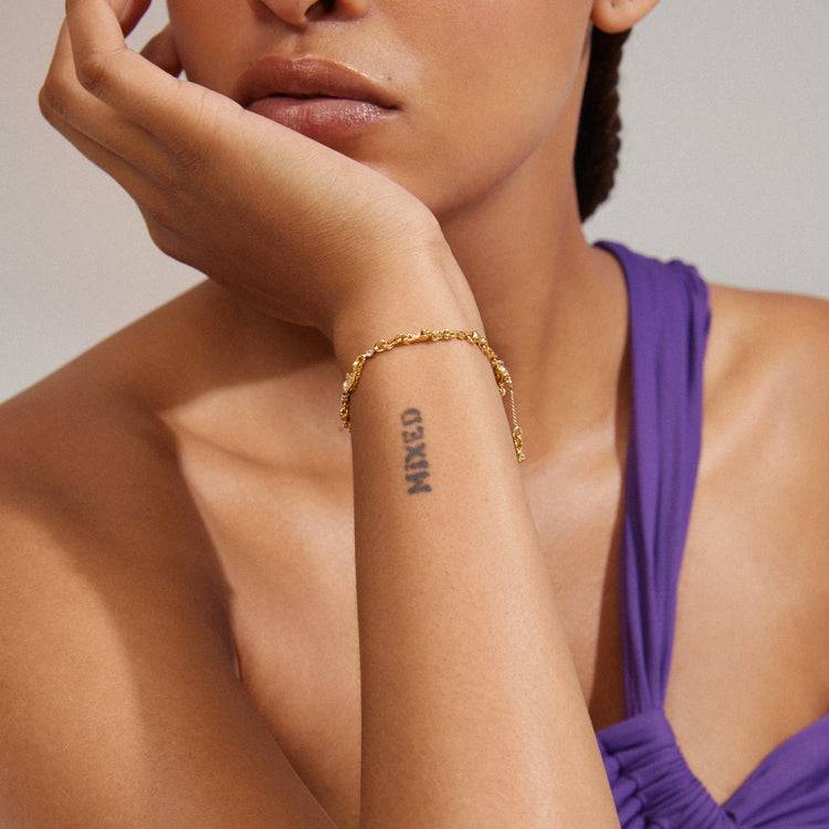 Pilgrim HALLIE Organisch Geformtes Kristallarmband, Vergoldet