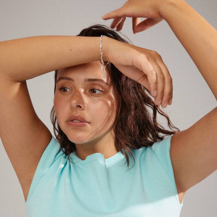 Pilgrim HALLIE Organisch Geformtes Kristallarmband, Versilbert