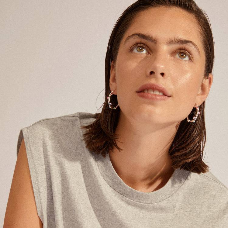 Pilgrim HARLEY Recycelte Große Verdrehte Creolen, Versilbert