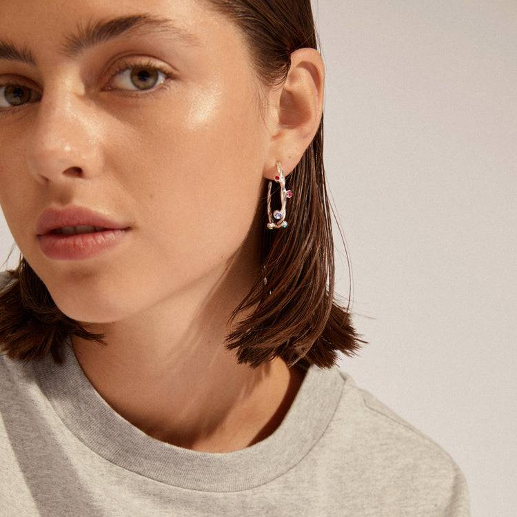 Pilgrim HARLEY Recycelte Große Verdrehte Creolen, Versilbert