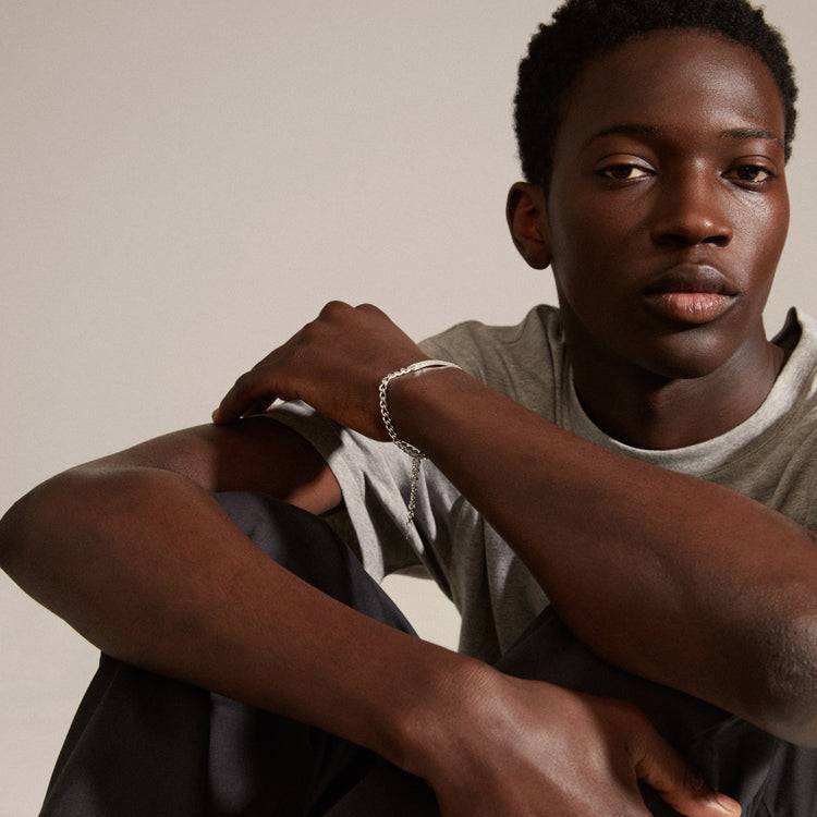 Pilgrim HEAT Recyceltes Kristall-Panzerkettenarmband Versilbert