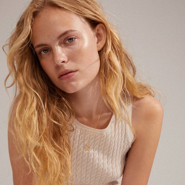 Pilgrim IBEN Recycelte Lebensbaum-Halskette, Vergoldet