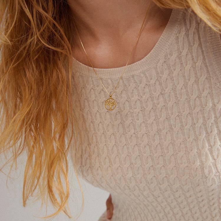 Pilgrim IBEN Recycelte Lebensbaum-Halskette, Vergoldet