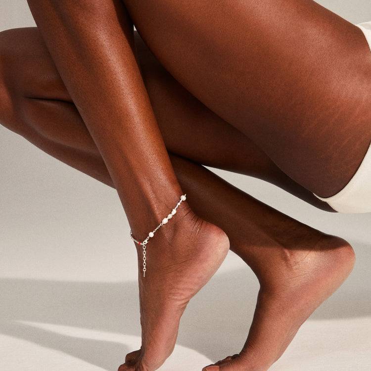 Pilgrim ILSA Süßwasserperlen-Fußkettchen, Versilbert