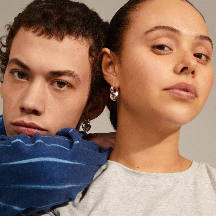 Pilgrim IOKASTE Recycelte Chunky Creolen Versilbert