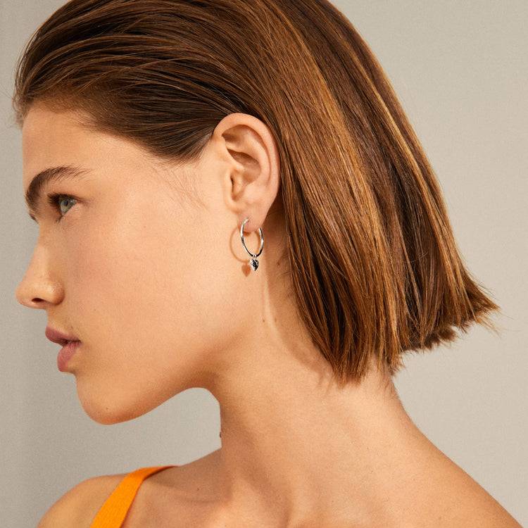 Pilgrim JAYLA Recycelte Ohrringe Mit Herz, 2-in-1-Set, Versilbert