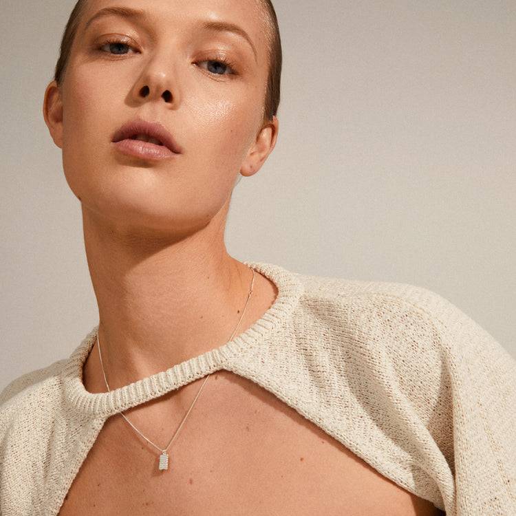 Pilgrim JEMMA Anhänger-Halskette, Vierkant, Versilbert