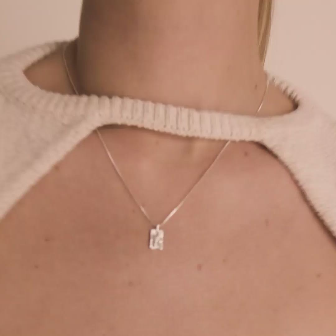 Pilgrim JEMMA Anhänger-Halskette, Vierkant, Versilbert