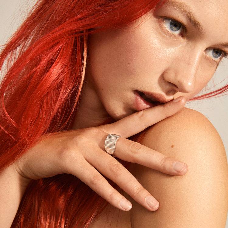 Pilgrim JEMMA Ring Mit Viereckigem Siegel, Versilbert