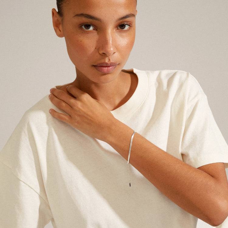 Pilgrim JOANNA Recyceltes Schlangenketten-Armband, Flach, Versilbert