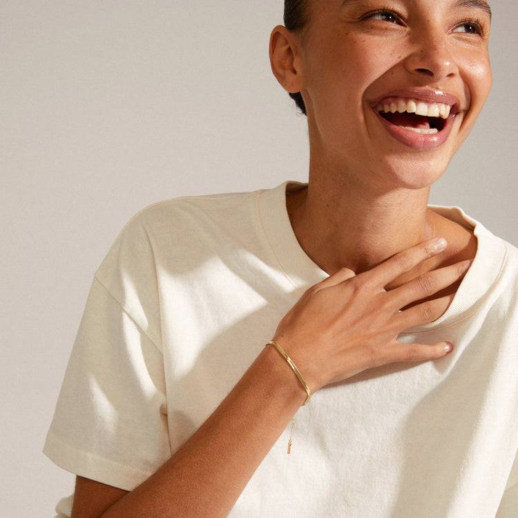 Pilgrim JOANNA Recyceltes Schlangenketten-Armband, Flach, Vergoldet