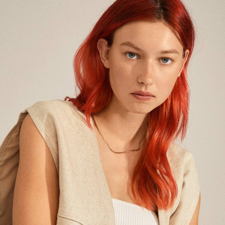 Pilgrim JOANNA Recyceltes Schlangenketten-Halsband, Flach, Vergoldet