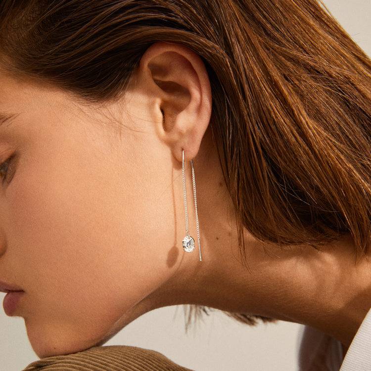 Pilgrim JOLA Recycel. Ohrringe Mit Langem Kettenanhänger, Versilbert