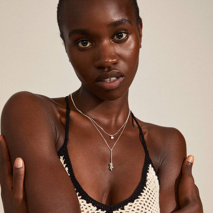 Pilgrim JOLENE Recycelte Kristall- Und Perlen-Halskette, Versilbert