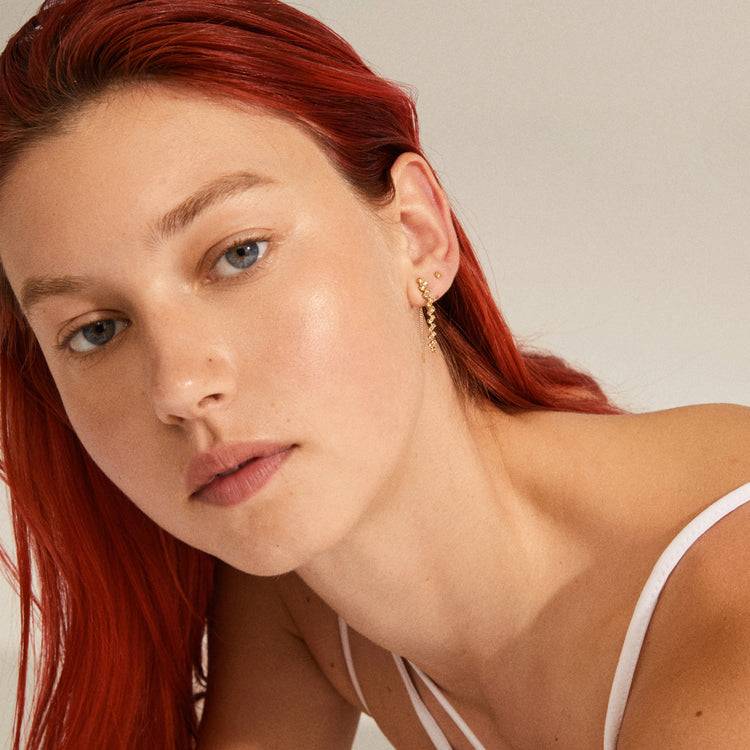 Pilgrim JOLENE Recycelte Kristallohrringe, 2-in-1-Set, Vergoldet