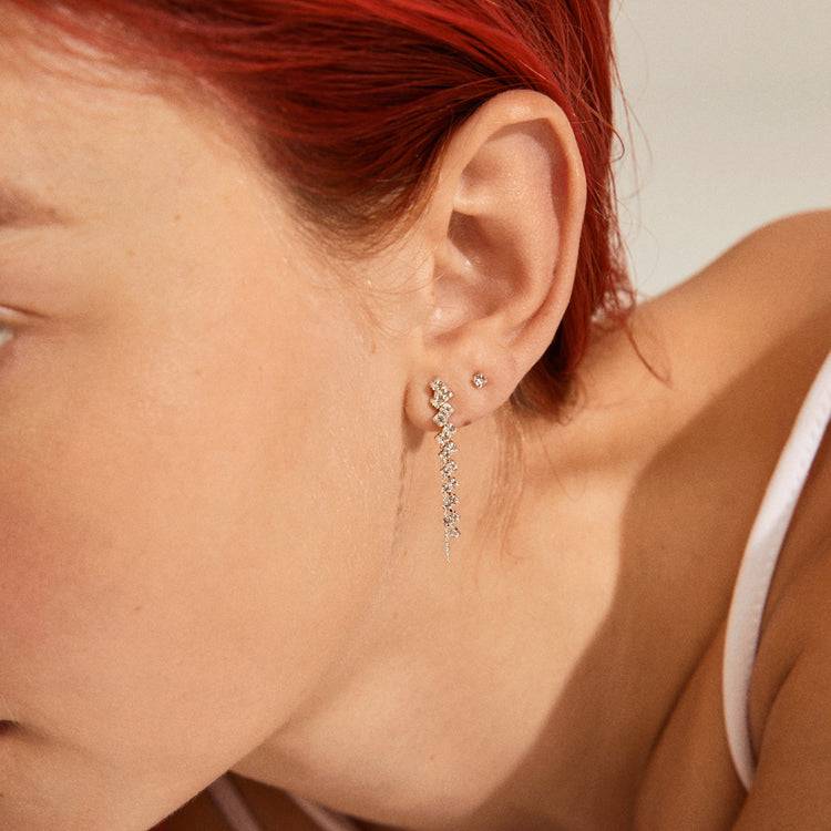 Pilgrim JOLENE Recycelte Kristallohrringe, 2-in-1 Set, Versilbert