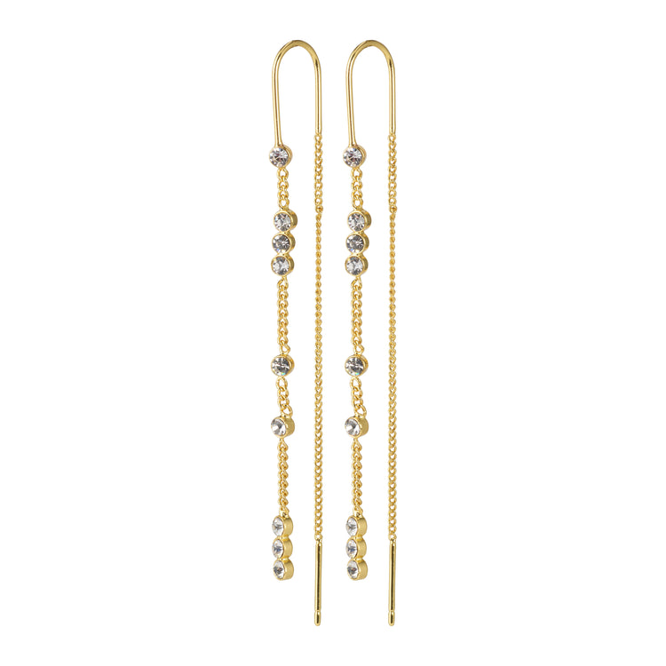 Pilgrim KAMARI Kettenohrringe m. kristallen vergoldet