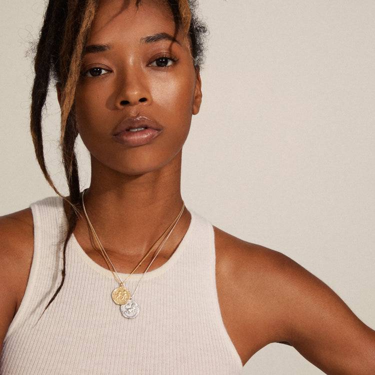 Pilgrim KREBS Recycelte Sternzeichen-Halskette, Vergoldet