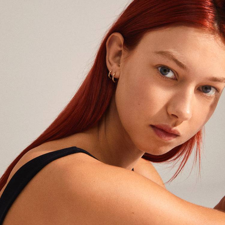 Pilgrim LEAF Recycling-2-in-1 Huggie-Hoops-Set, Vergoldet