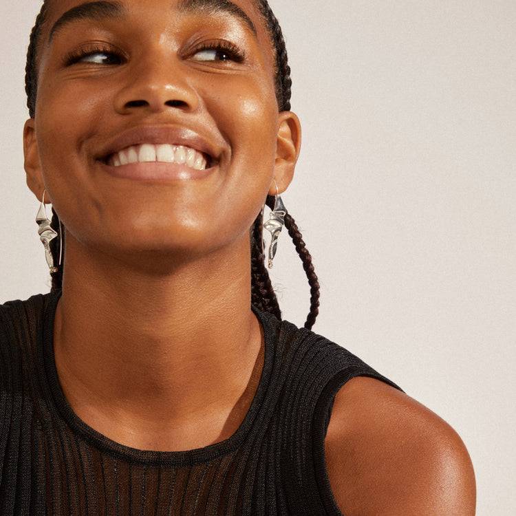 Pilgrim LEARN Recycelte Kristallohrringe, Versilbert