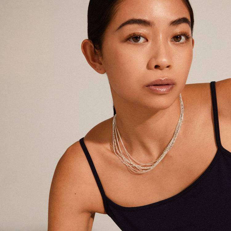 Pilgrim LILY Halskette Mit Kettengliedern, Versilbert