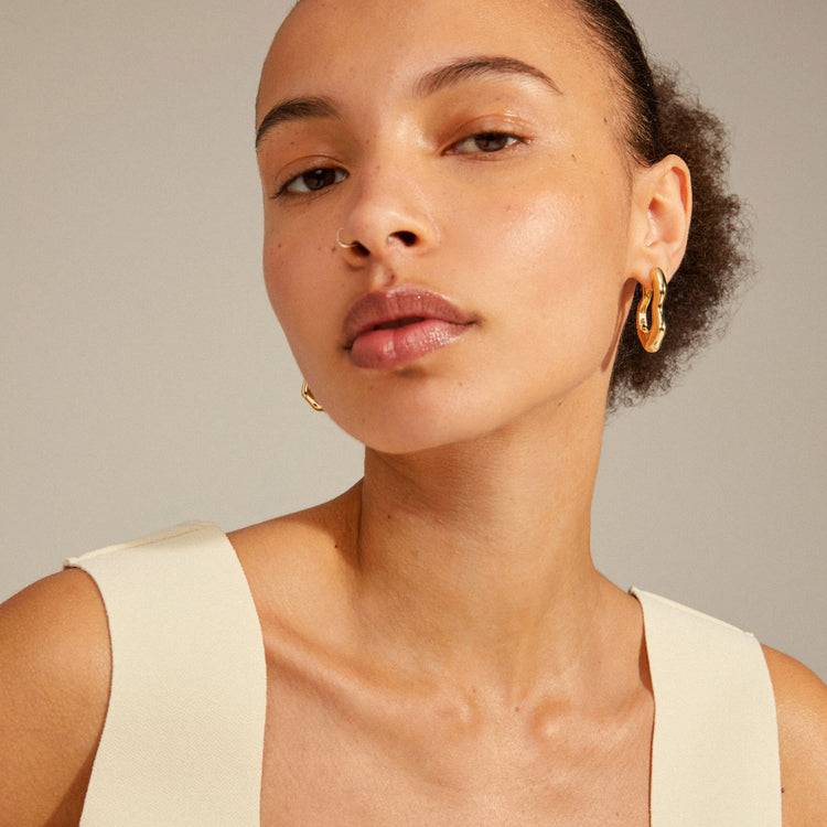 Pilgrim LOULIA Recycelte Ohrringe In Organischer Form, Vergoldet