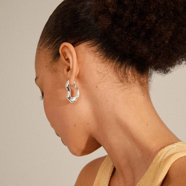 Pilgrim LOULIA Recycelte Ohrringe In Organischer Form, Versilbert