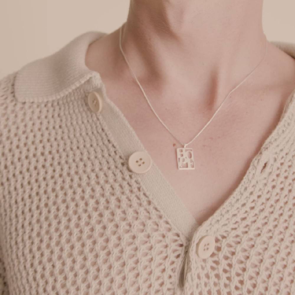 Pilgrim LOVE TAG, Recycelte HOPE Halskette Versilbert