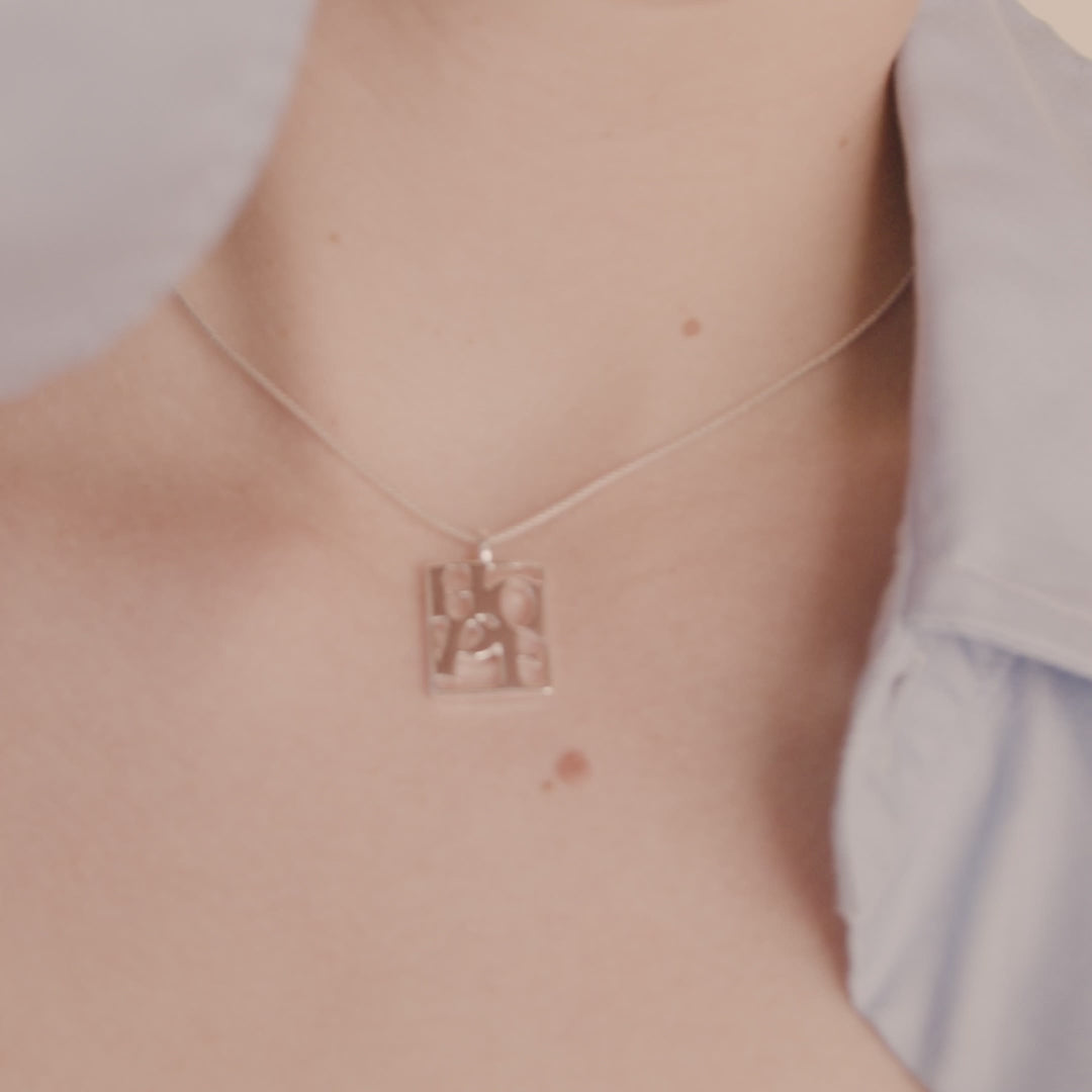 Pilgrim LOVE TAG, Recycelte HOPE Halskette Versilbert