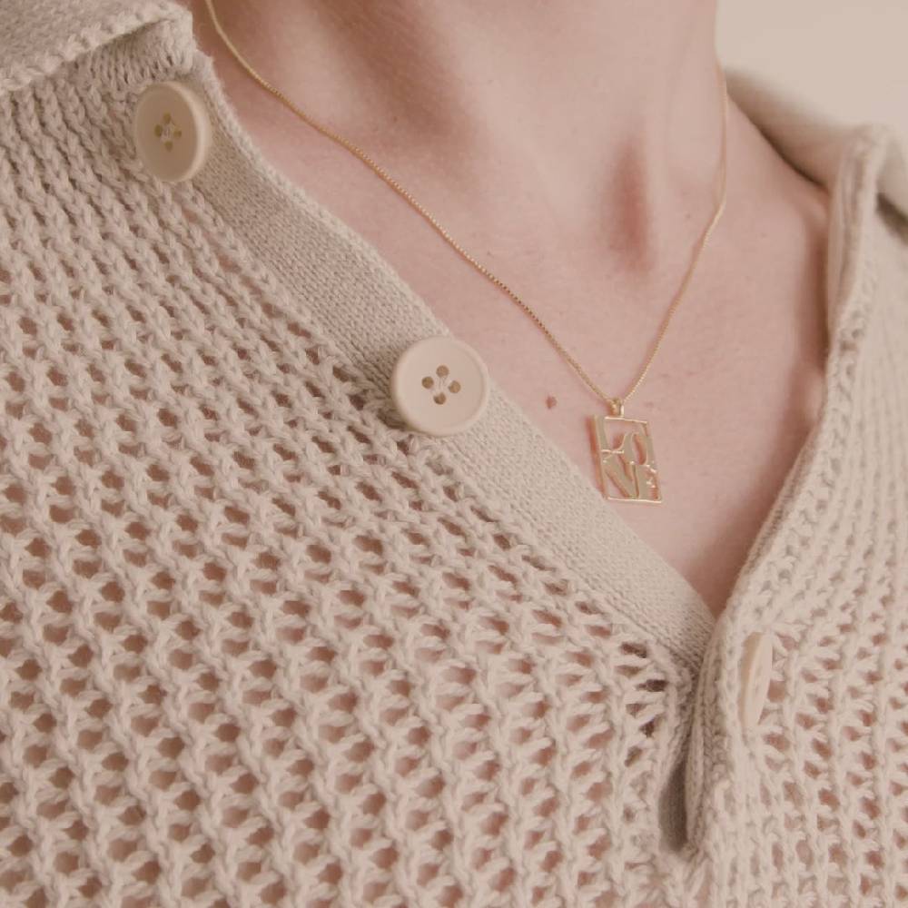 Pilgrim LOVE TAG, Recycelte LOVE Halskette Vergoldet