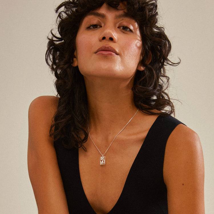 Pilgrim LOVE TAG, Recycelte MOM Halskette Versilbert