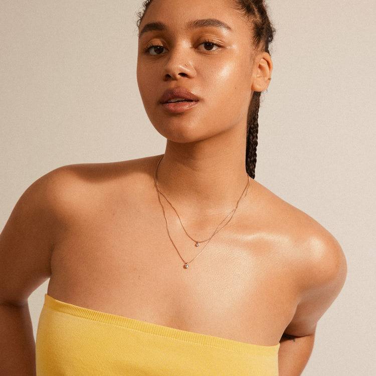 Pilgrim LUCIA Recycelte 2-in-1-Kristallhalskette, Rosévergoldet