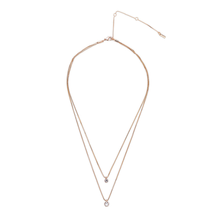 Pilgrim LUCIA Recycelte 2-in-1-Kristallhalskette, Rosévergoldet