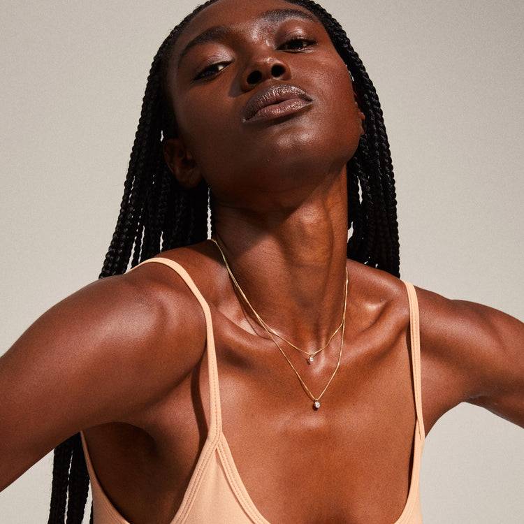 Pilgrim LUCIA Recycelte 2-in-1-Kristallhalskette, Vergoldet