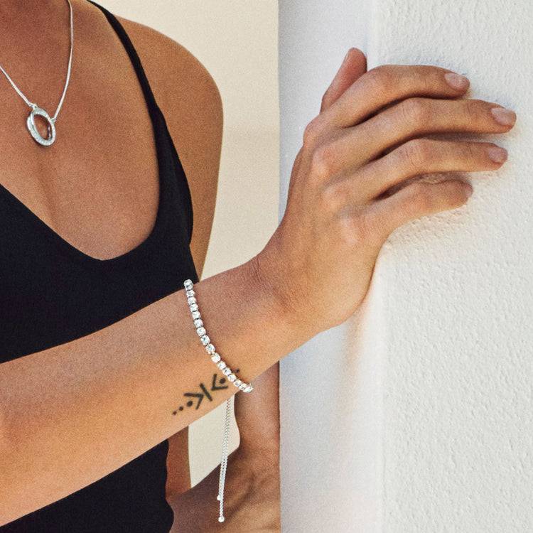 Pilgrim LUCIA Recyceltes Kristallarmband, Versilbert