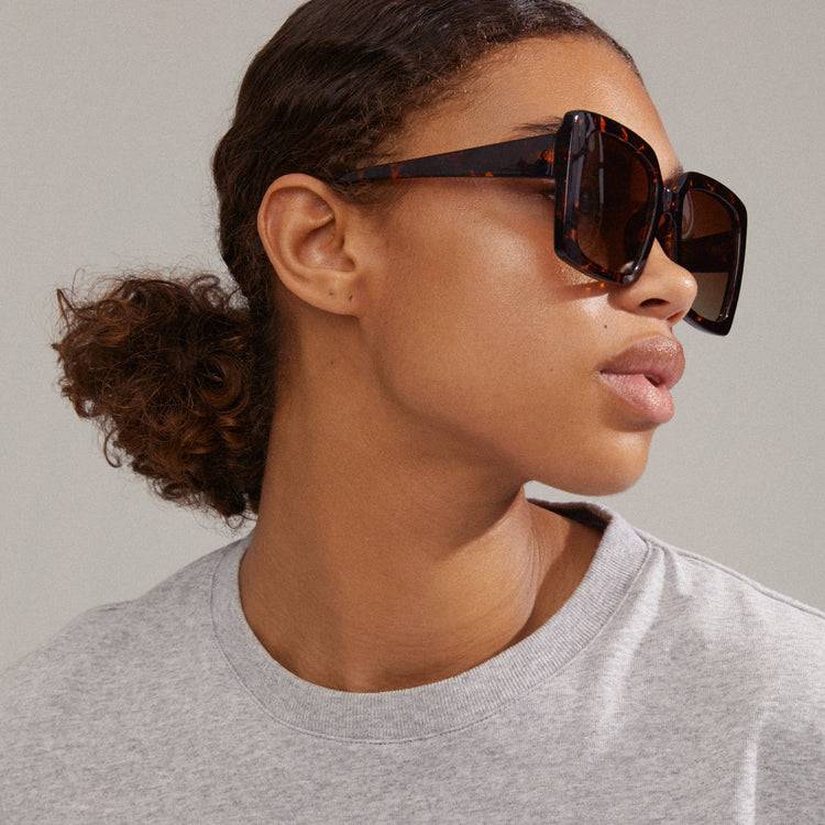 Pilgrim LUCIANA Oversized Vintage-Sonnenbrille In Braunem Schildpatt