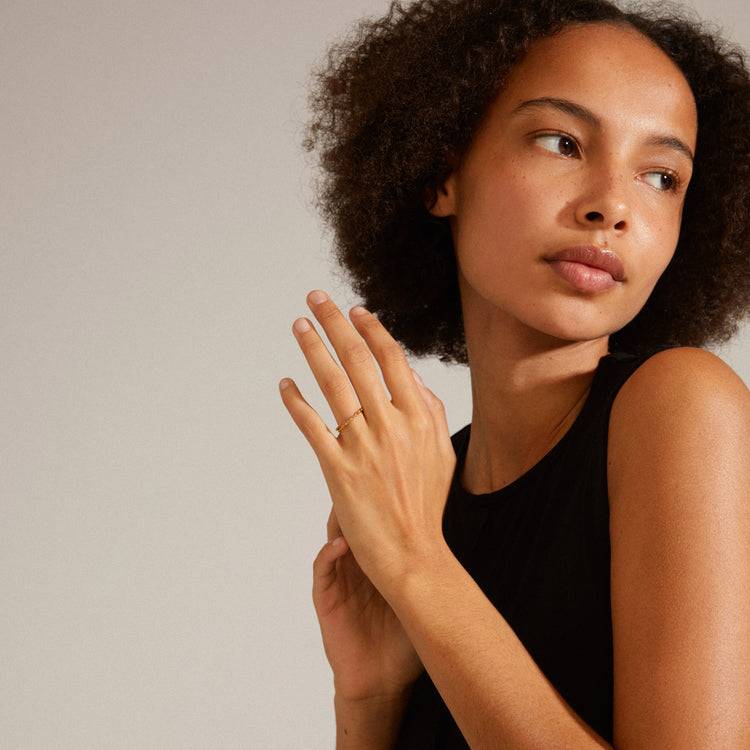 Pilgrim LULU Recycelter Kettchen-Stapelring, Vergoldet