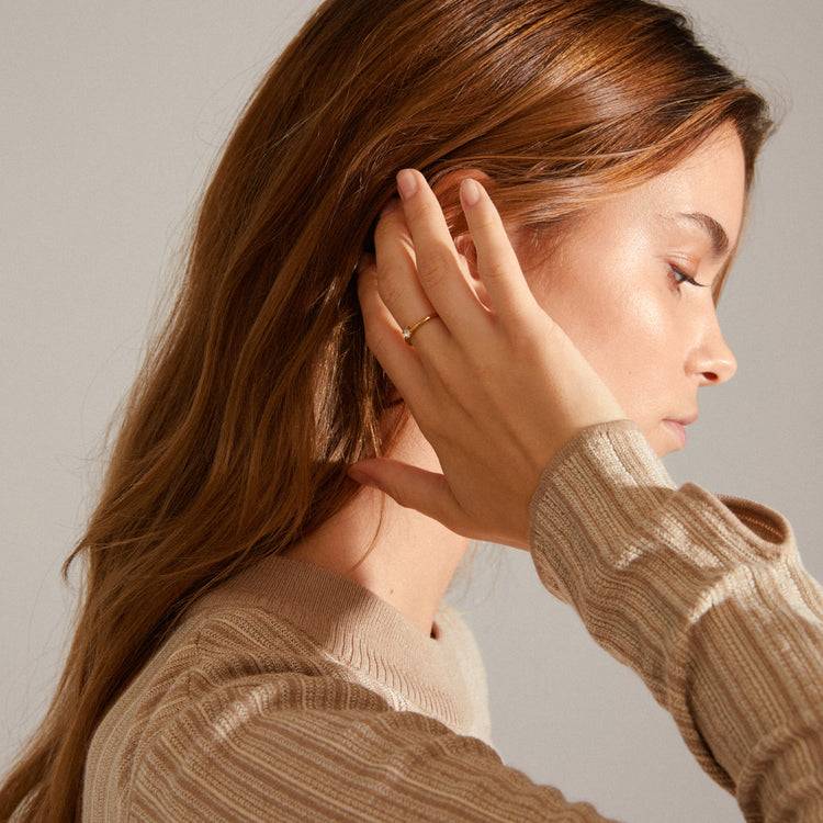 Pilgrim LULU Recycelter Kristall-Stapelring, Vergoldet