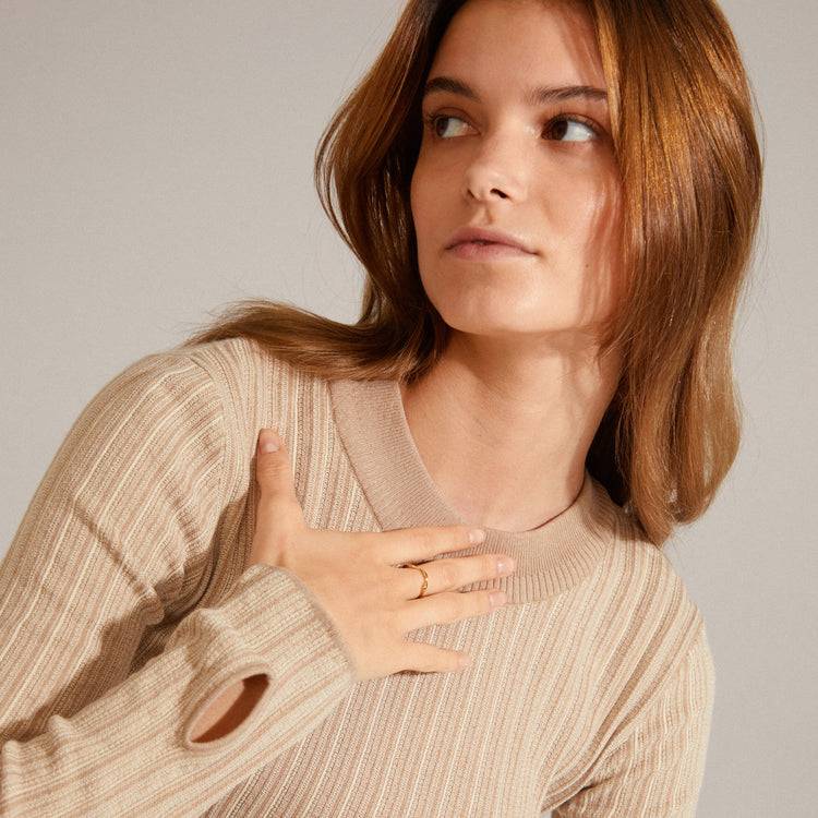 Pilgrim LULU Recycelter, Organischer Geformter Stapelring, Vergoldet