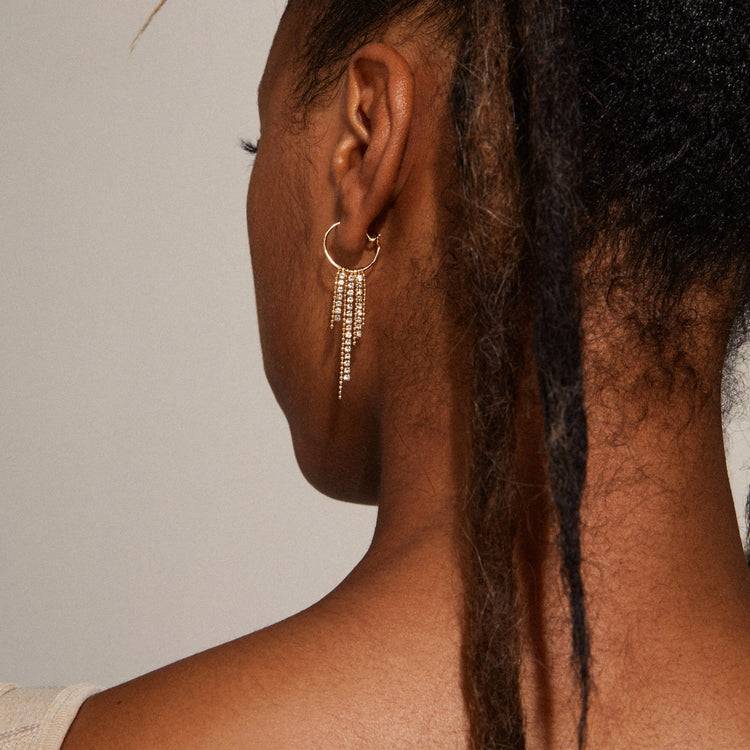 Pilgrim MAJA Kristall-Wasserfall-Hoop-Ohrringe, Vergoldet