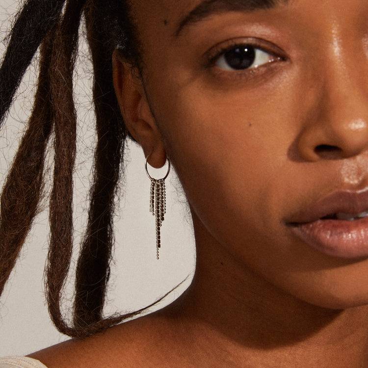 Pilgrim MAJA Kristall-Wasserfall-Hoop-Ohrringe, Versilbert