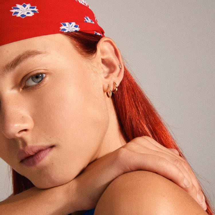 Pilgrim MARINE Creolen Und Kristallohrringe, 3-in-1-Set, Vergoldet