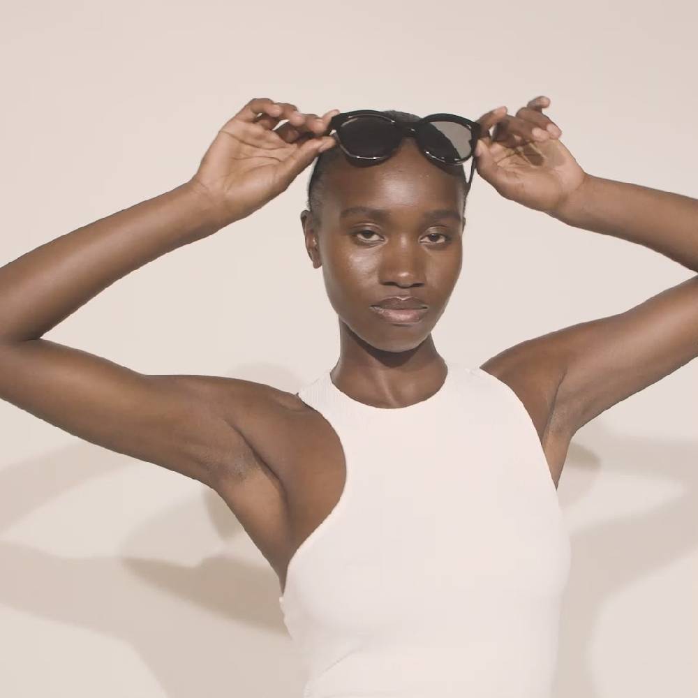 Pilgrim MARLENE Recycelte Cat-Eye-Sonnenbrille Schwarz