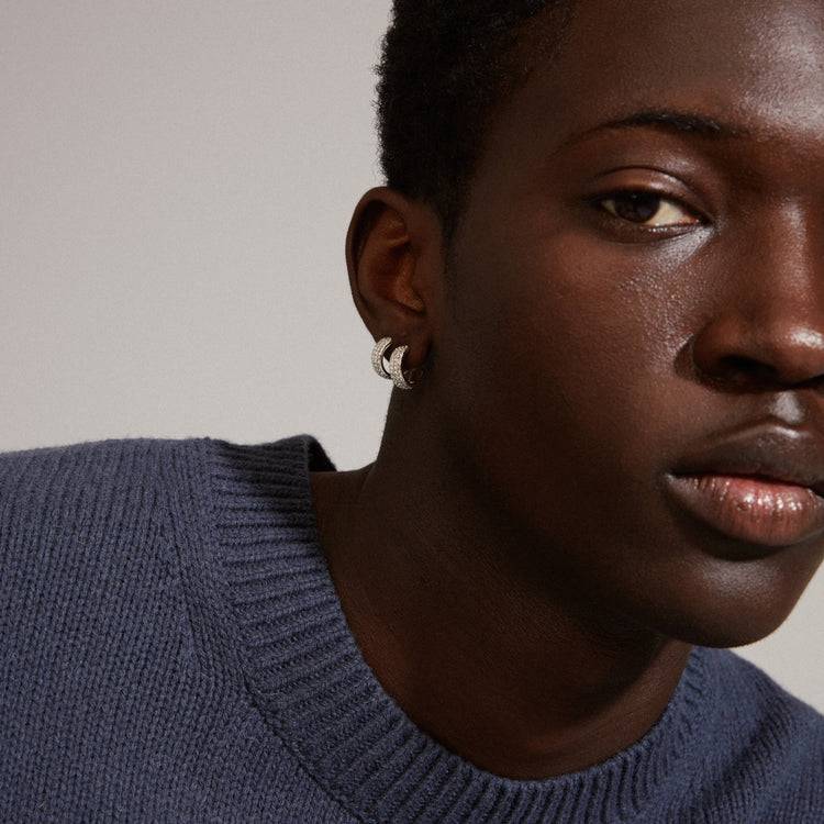 Pilgrim MATYLDA Recycelte Kristall-Creolen Versilbert