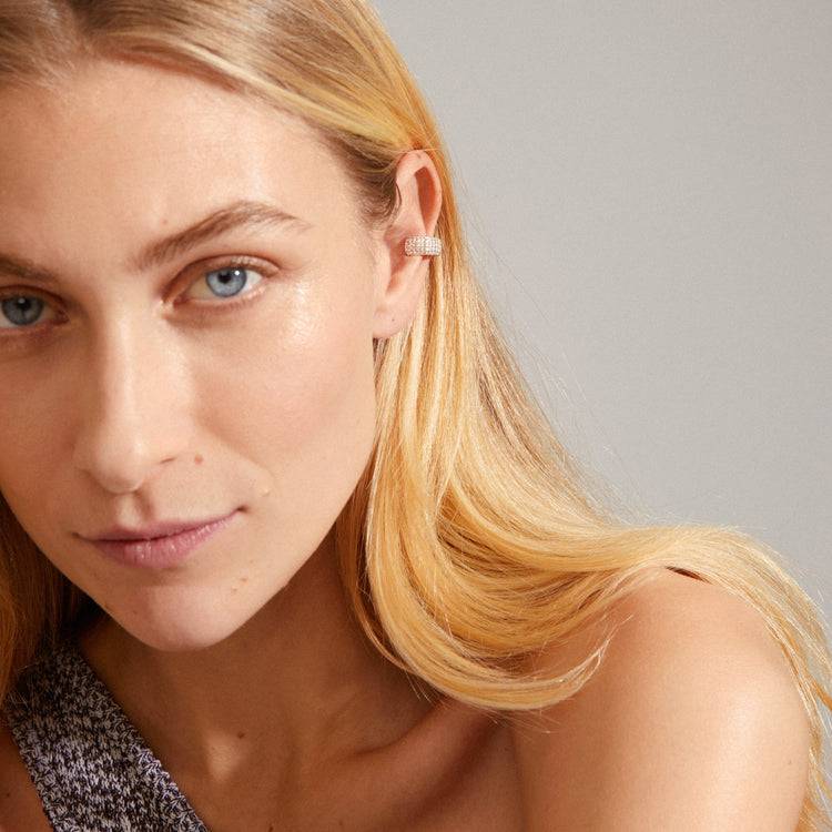 Pilgrim MATYLDA Recycelter Kristall-Cuff-Ohrring Versilbert