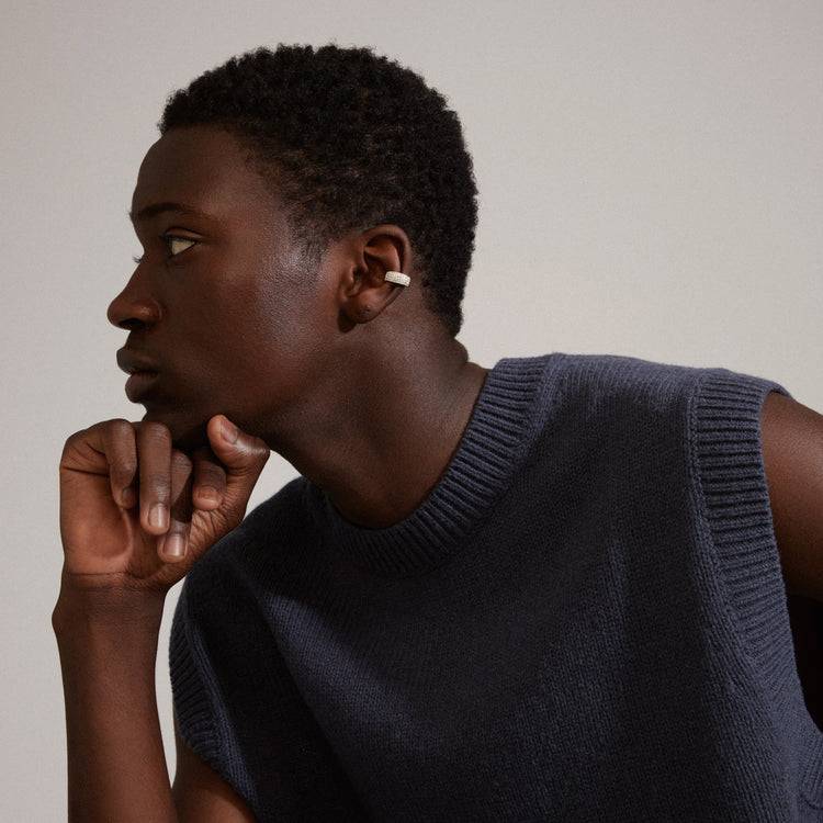 Pilgrim MATYLDA Recycelter Kristall-Cuff-Ohrring Versilbert