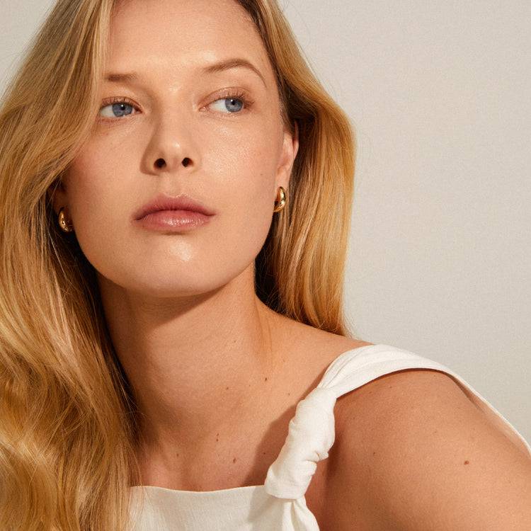 Pilgrim MINE Recycelte Chunky Huggie-Hoops, Vergoldet