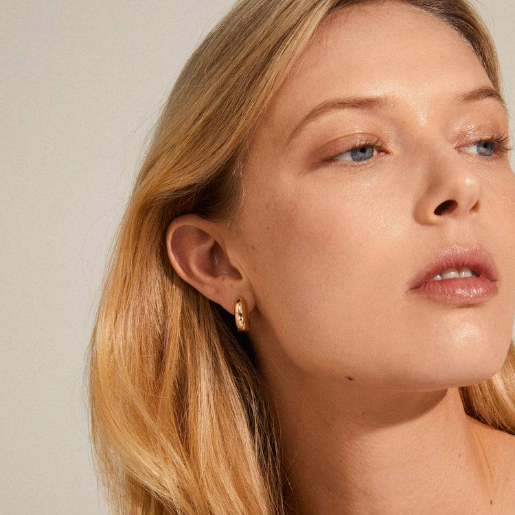 Pilgrim MINE Recycelte Chunky Huggie-Hoops, Vergoldet