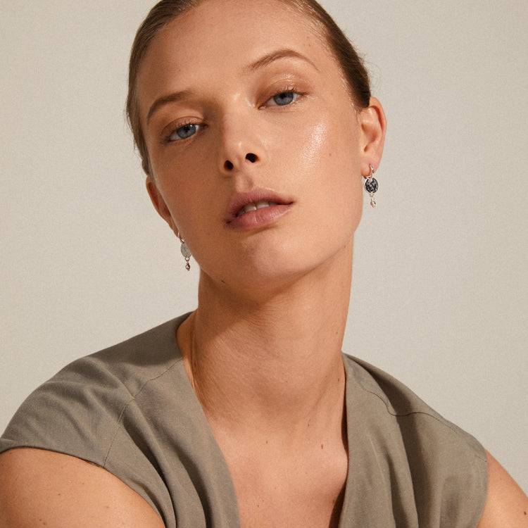 Pilgrim MSF Geschenkset, Münz-Hoops & Ohrstecker, Versilbert