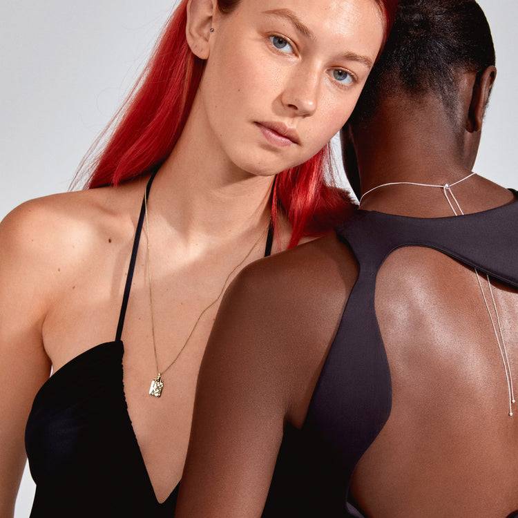 Pilgrim MSF Halskette, Gehämmerter, Viereckiger Anhänger, Vergoldet